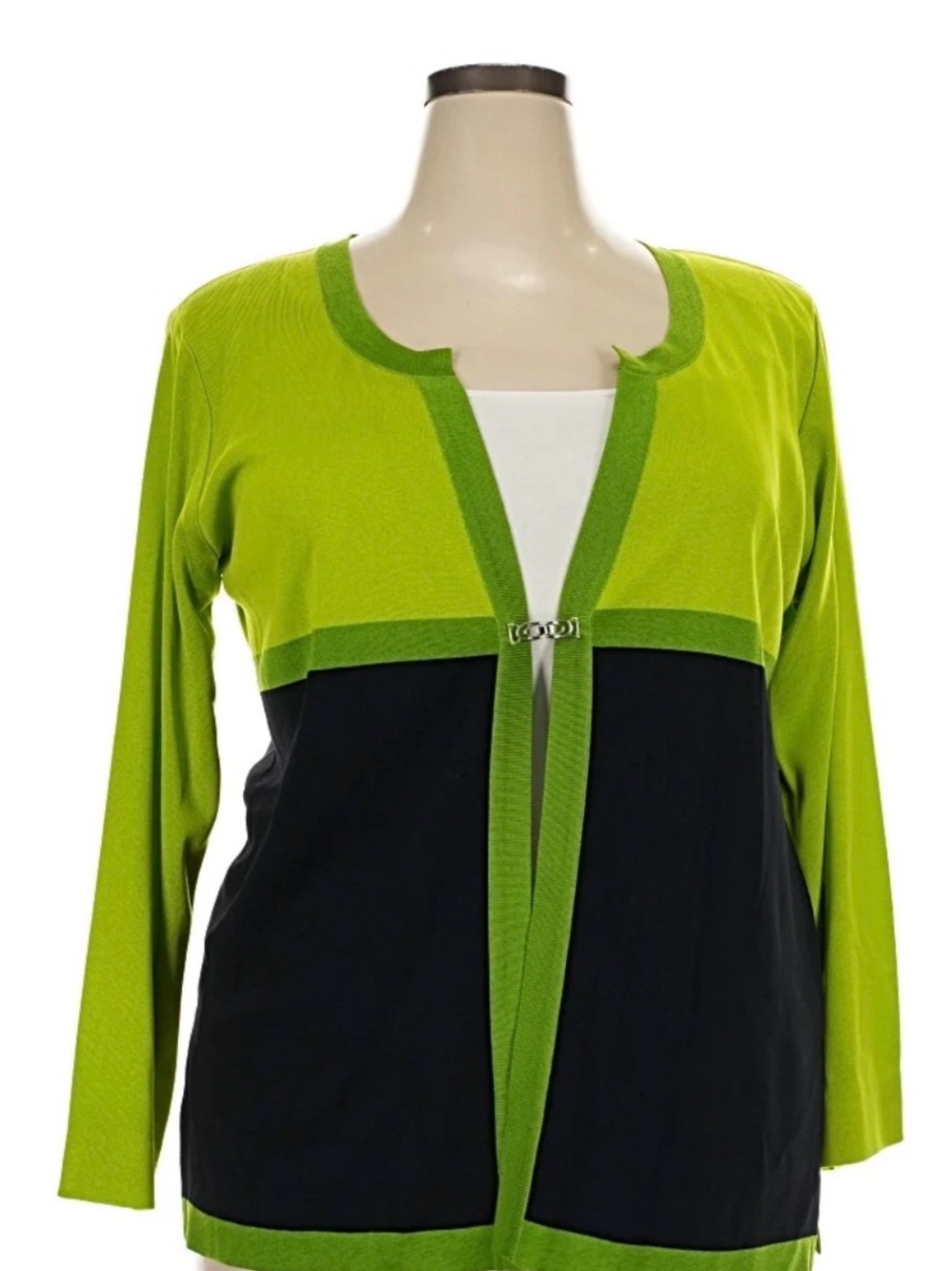 Misook Green Black Cardigan XL